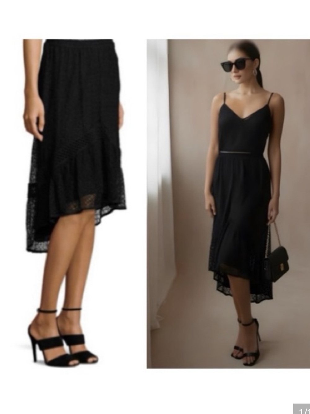 Ramy Brook Rosabella black lace skirt